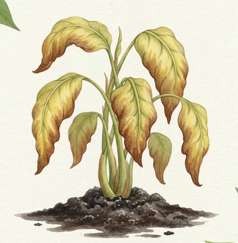 Plant with yellow leaves that need a plant care