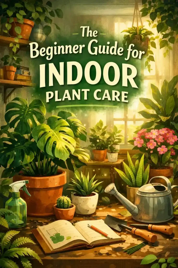 a room of easy indoor plants representing the beginner guide for indoor plant care